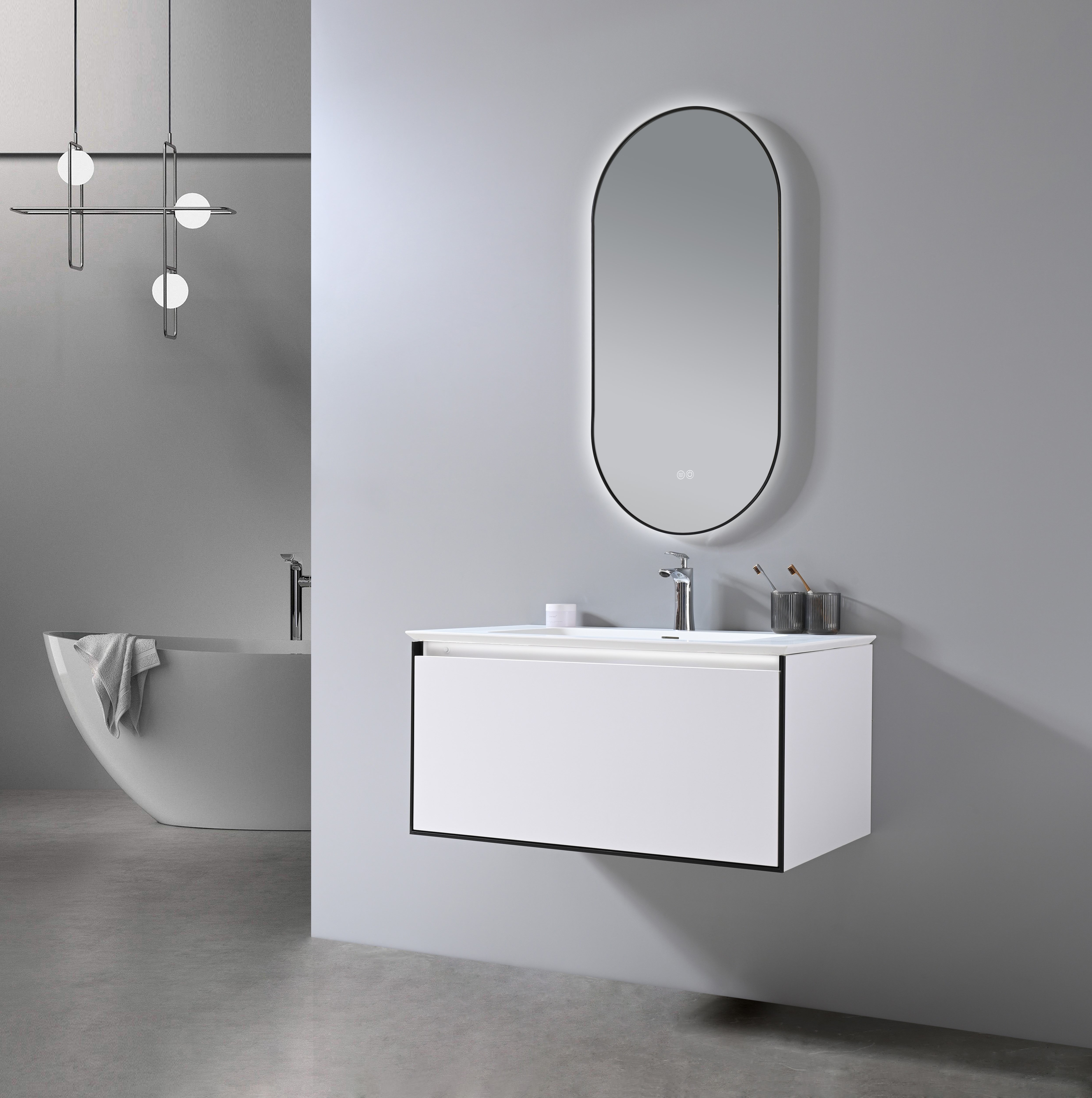 Vanité-Lavabo Aura 36" Blanc LED